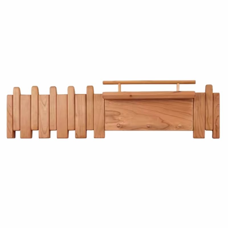 Solid wood piano-shaped coat rack with shelf