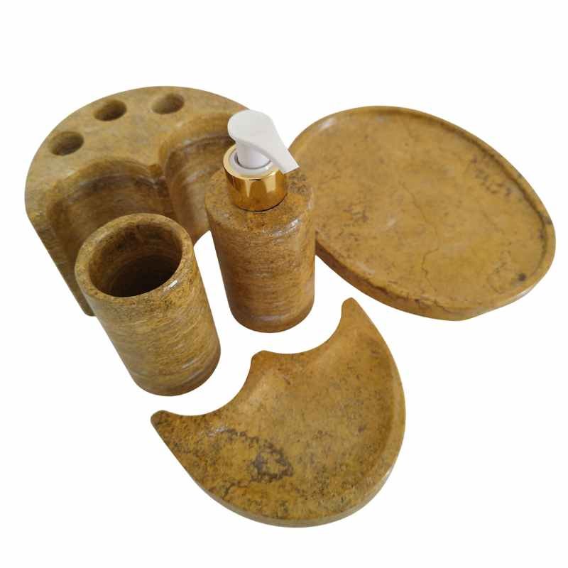 Modern Marble Bathroom Accessory Set. - Image 3